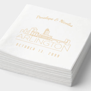 Gold Foil Personalised Arlington Wedding Napkins