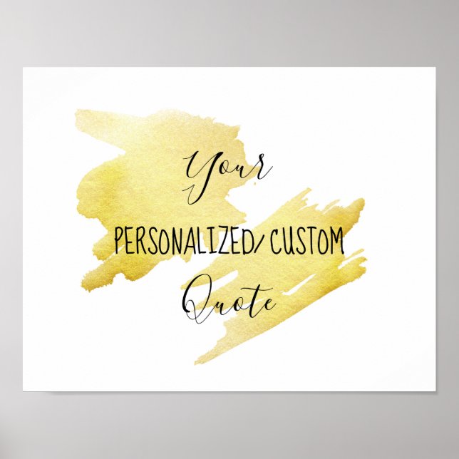 Gold foil Personalised custom quote Poster (Front)