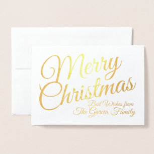 Gold Foil Personalised Family Christmas Foil Card