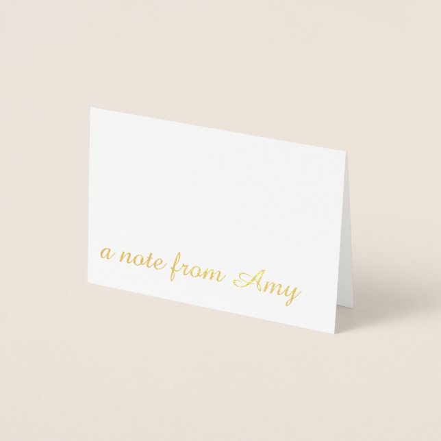 Gold Foil Personalised Note Card (Front)