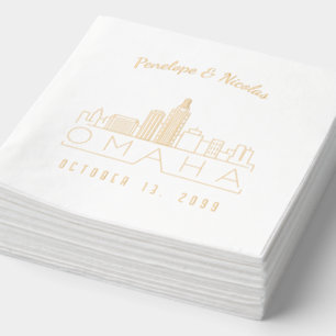 Gold Foil Personalised Omaha Wedding Napkins