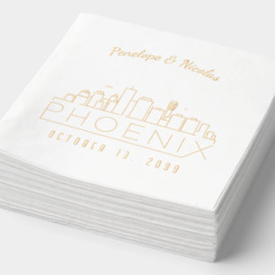 Gold Foil Personalised Phoenix Wedding Napkins
