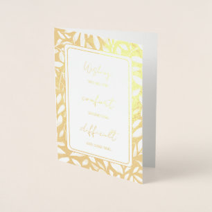 Gold Foil Personalized Sympathy card. Foil Card