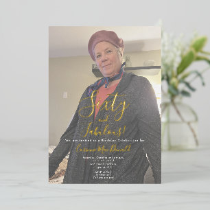 Gold Foil photo Sixty & Fabulous 60th Birthday
