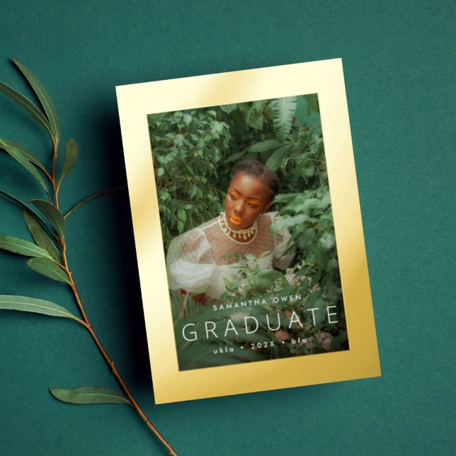 Gold Foil Pressed Frame Graduate Announcement 2023 (Creator Uploaded)