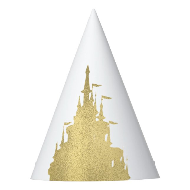 Gold Foil Princess Castle Storybook Party Party Hat (Front)