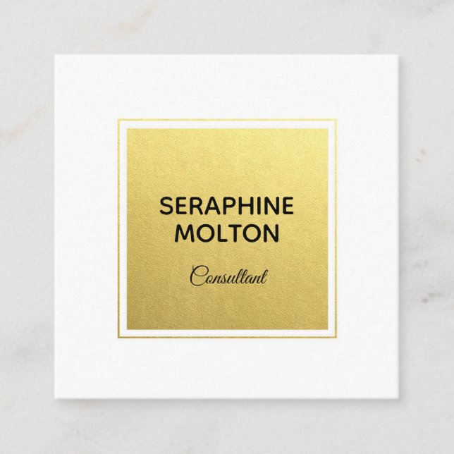 Gold foil professional square business card (Front)