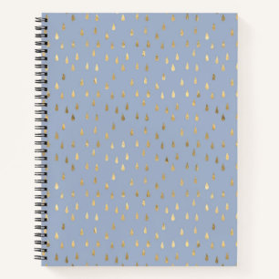 Gold Foil Raindrop Pattern Notebook 