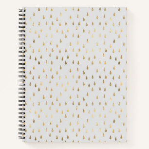 Gold Foil Raindrop Pattern Notebook 