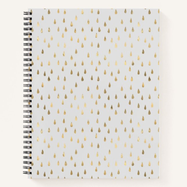 Gold Foil Raindrop Pattern Notebook  (Front)