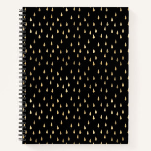 Gold Foil Raindrop Pattern Notebook 