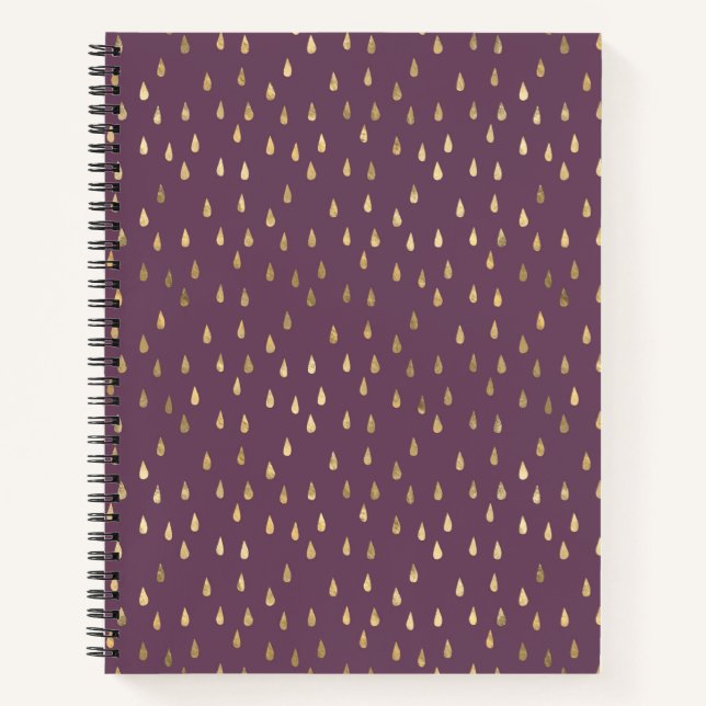 Gold Foil Raindrop Pattern Notebook  (Front)