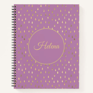 Gold Foil Raindrop Pattern Notebook 