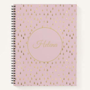 Gold Foil Raindrop Pattern Notebook 