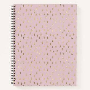 Gold Foil Raindrop Pattern Notebook 