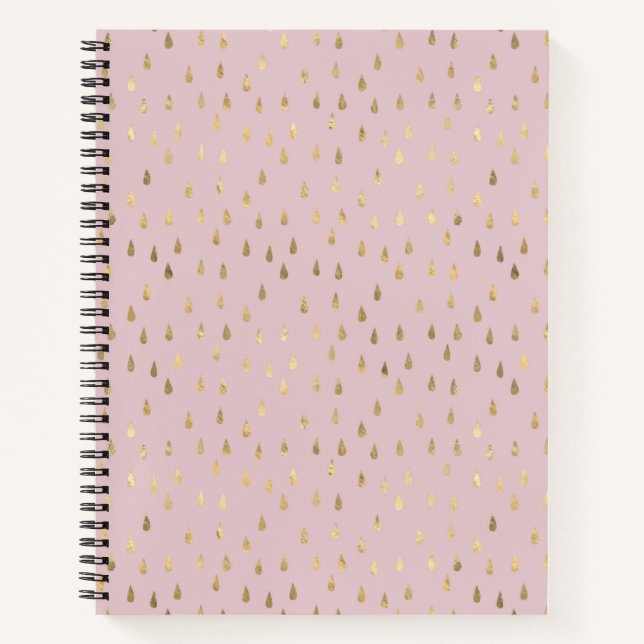 Gold Foil Raindrop Pattern Notebook  (Front)