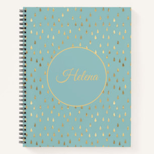 Gold Foil Raindrop Pattern Notebook