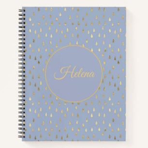 Gold Foil Raindrop Pattern Notebook 