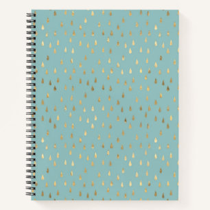 Gold Foil Raindrop Pattern Notebook 