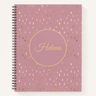 Gold Foil Raindrop Pattern Notebook 
