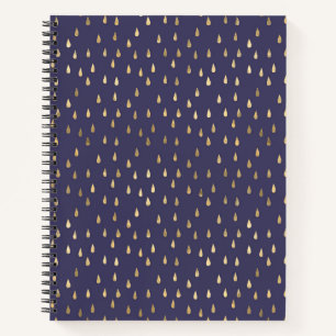 Gold Foil Raindrop Pattern Notebook 