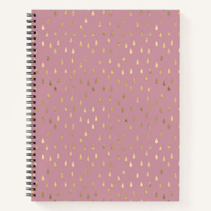 Gold Foil Raindrop Pattern Notebook 