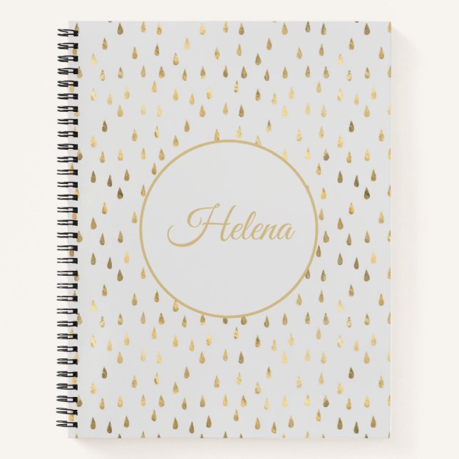 Gold Foil Raindrop Pattern Notebook  (Front)
