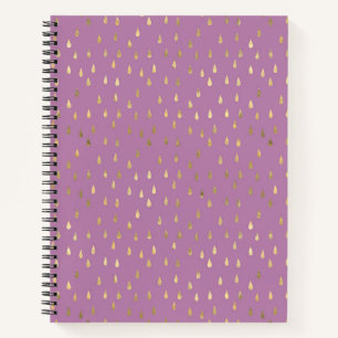 Gold Foil Raindrop Pattern Notebook 