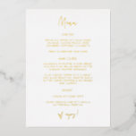 Gold Foil Reception Menu Wedding Dinner Card G400<br><div class="desc">Our paper menu card features real gold foil - an elegant way to let your guests know which meal options are available at your wedding or event. This item is part of our Gwen wedding invitation suite G400,  please visit our store to view the collection of coordinating items.</div>