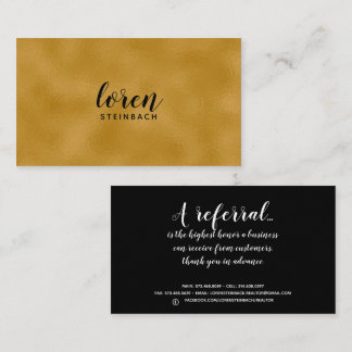 Gold Foil Referral Business Card