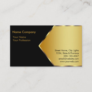 Gold Foil Retro Crown logo Financial Services Business Card
