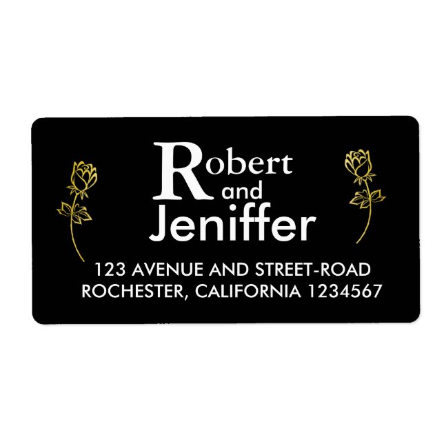 Gold foil Rose flower watermark themed wedding (Front)