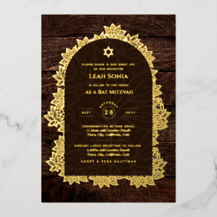 GOLD FOIL Rustic Lace Bat Mitzvah