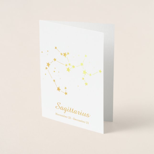 Gold Foil SAGITTARIUS Zodiac Sign Constellation Foil Card (Front)