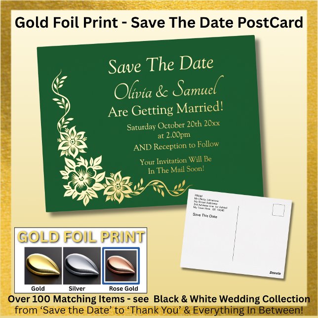 Gold Foil Save The Date Postcard (Creator Uploaded)
