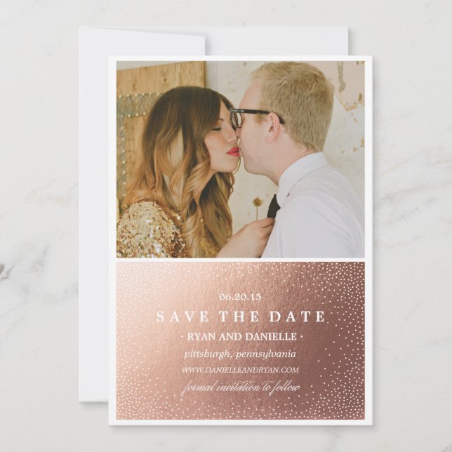 GOLD FOIL SAVE THE DATE Save the Date Announcement (Front)