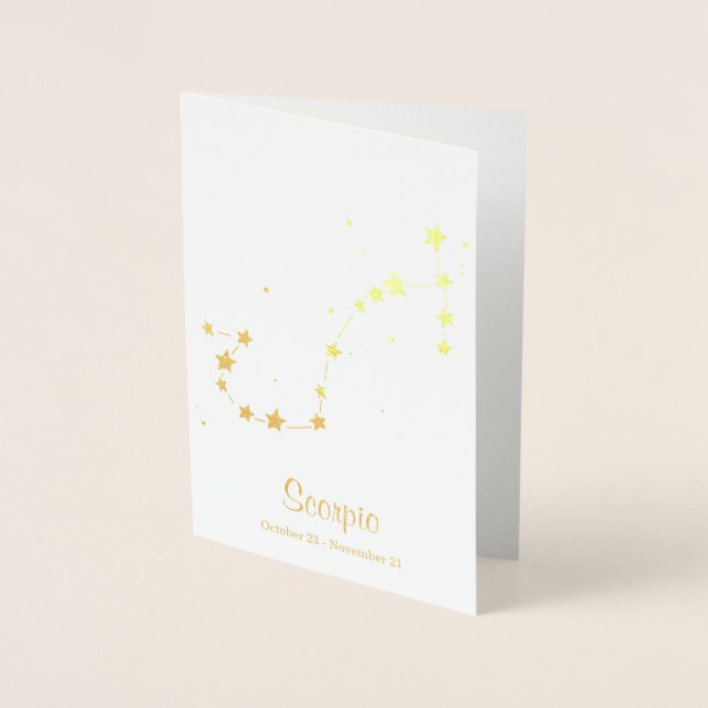 Gold Foil SCORPIO Zodiac Sign Constellation Card (Front)