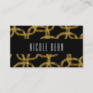 Gold Foil Scribble Circle Modern Business Card
