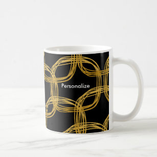 Gold Foil Scribble Circle Modern Coffee Mug Cup