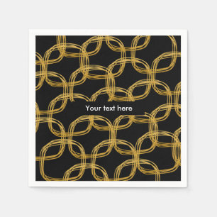 Gold Foil Scribble Circle Modern Wedding Napkins