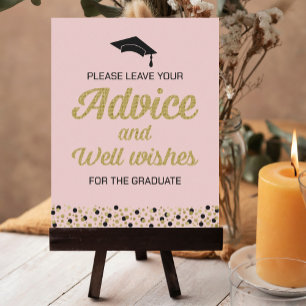 Gold Foil Script Advice and Well wishes Grad Sign