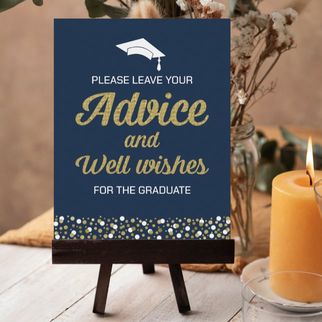 Gold Foil Script Advice and Well wishes Grad Sign (Creator Uploaded)