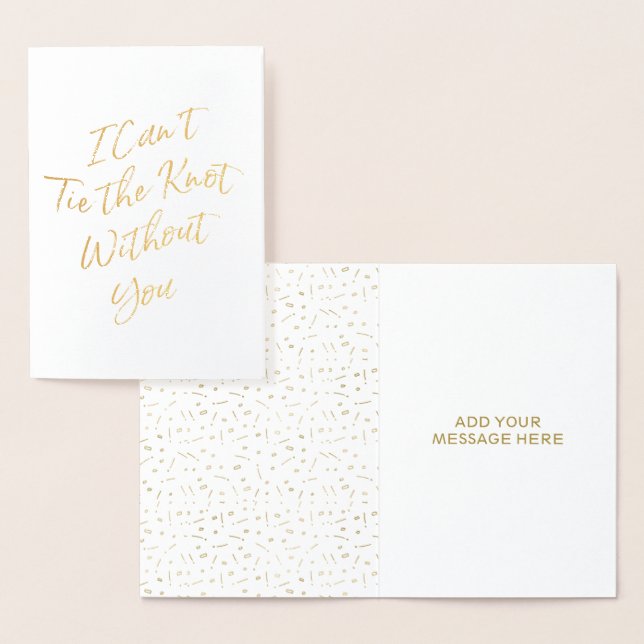 Gold Foil Script Bridesmaid Request Foil Card (Display)