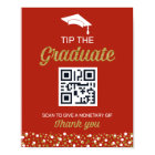 Gold Foil Script Confetti Tip The Graduate Sign