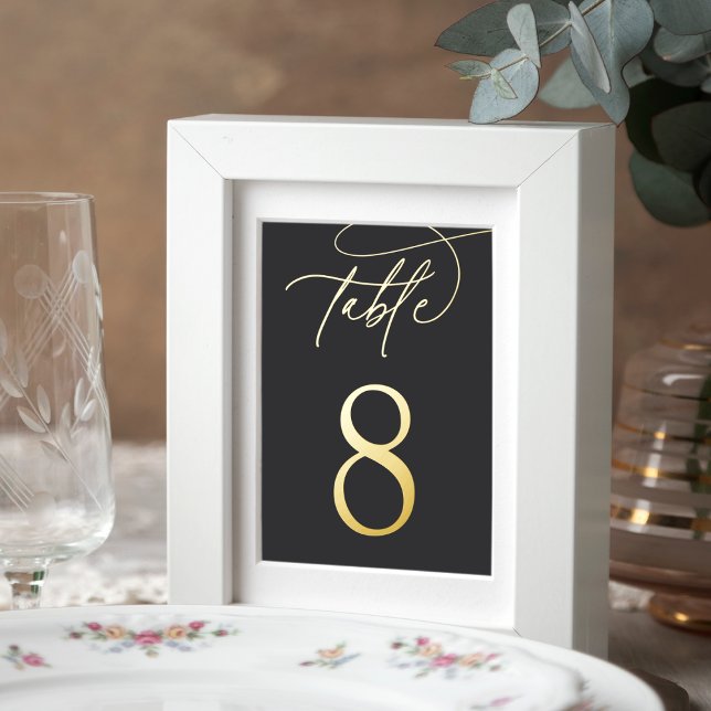Gold Foil Script Framable Table Number Foil Prints (Creator Uploaded)