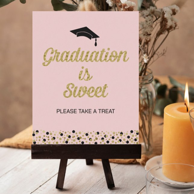 Gold Foil Script Graduation is Sweet Grad Sign (Creator Uploaded)