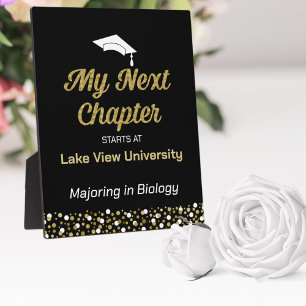 Gold Foil Script My Next Chapter Grad Sign Plaque
