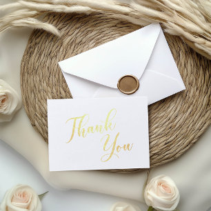 Gold Foil Script Thank You Card