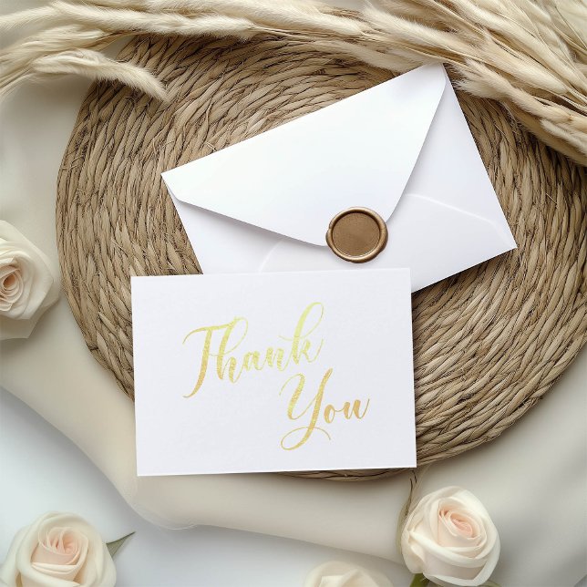Gold Foil Script Thank You Card (Creator Uploaded)