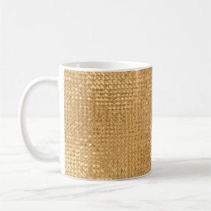 Gold foil seamless pattern, golden glitter texture coffee mug